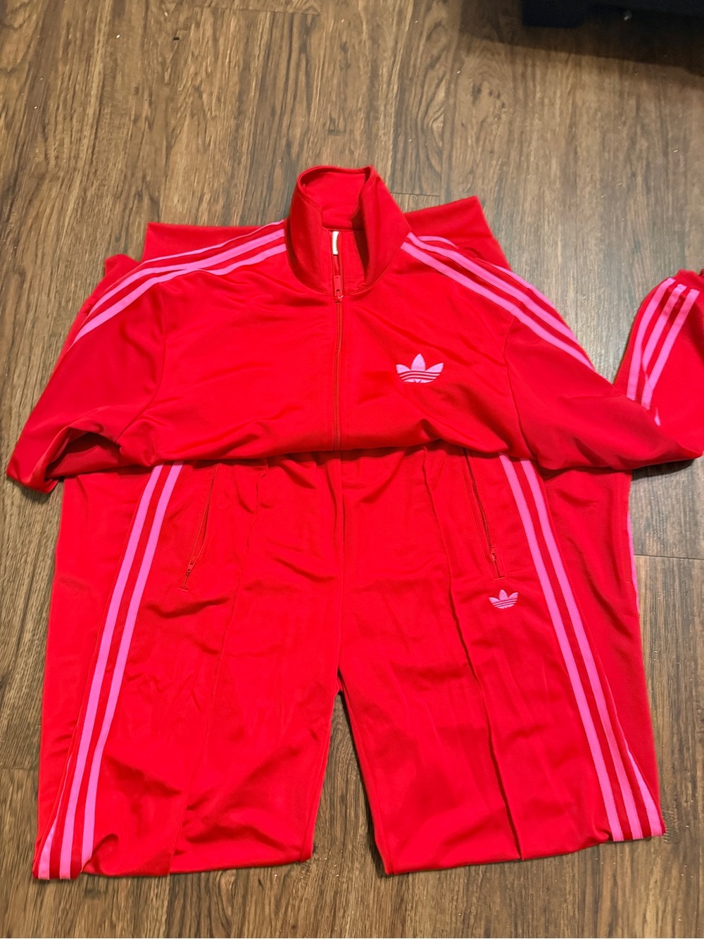 Adidas Red and Pink Track Set Size Medium